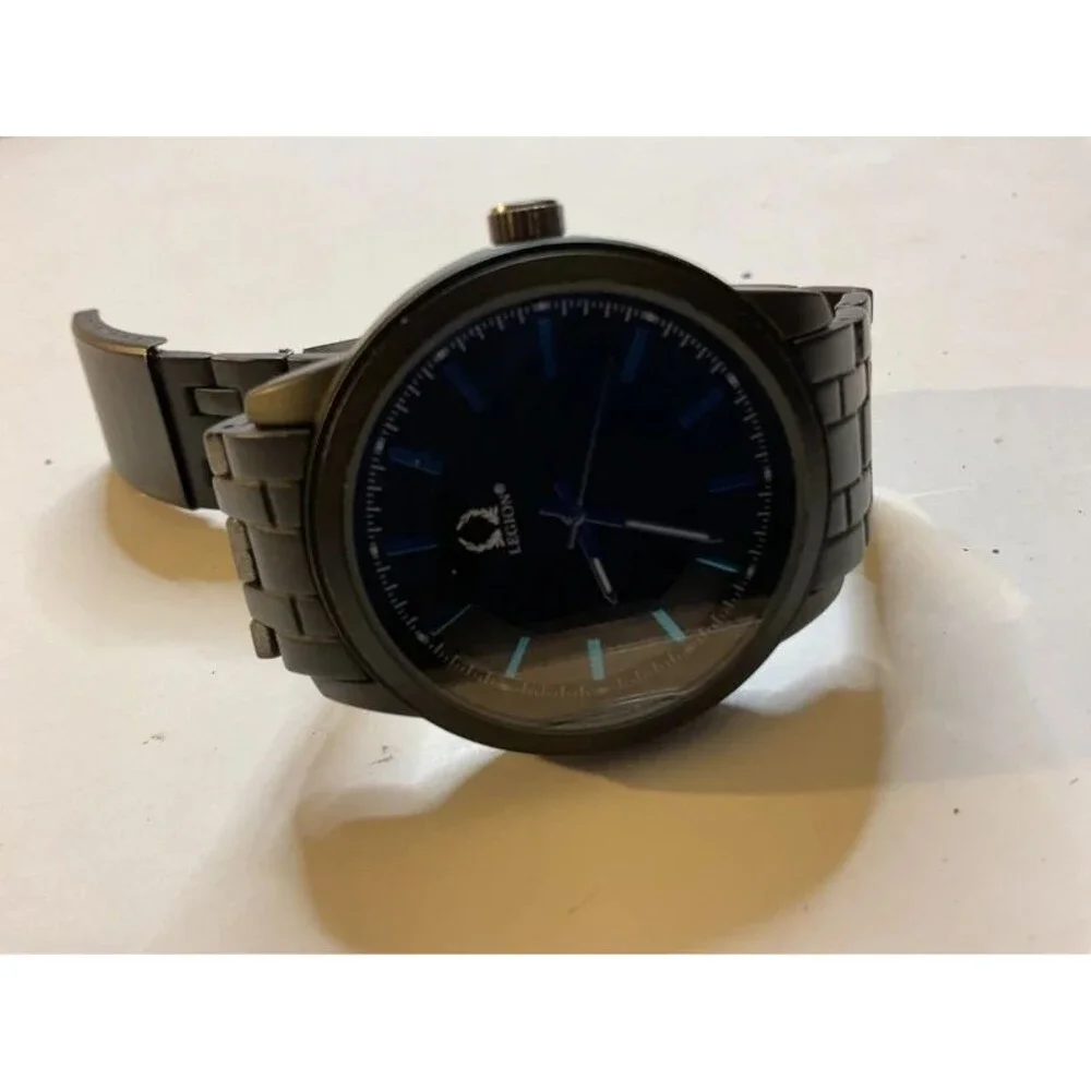 Legion black metal watch